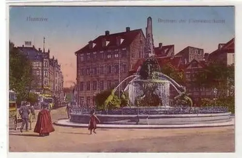 41848 Ak Hannover Brunnen der Flusswasserkunst 1914
