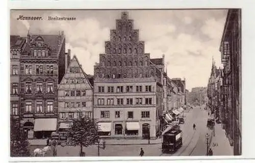 43641 Ak Hannover Breitestraße mit Verkehr um 1910