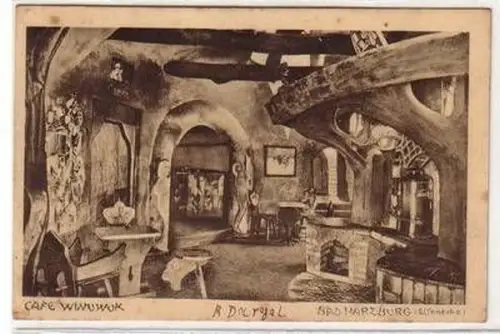 39247 Künstler-Ak Bad Harzburg Kaffeehaus Winuwuk 1928