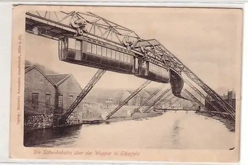 57594 Ak Die Schwebebahn über der Wupper in Elberfeld um 1910