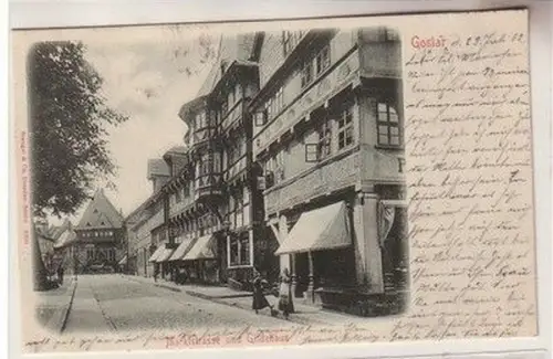 60791 Ak Goslar Marktstrasse und Gildehaus 1902