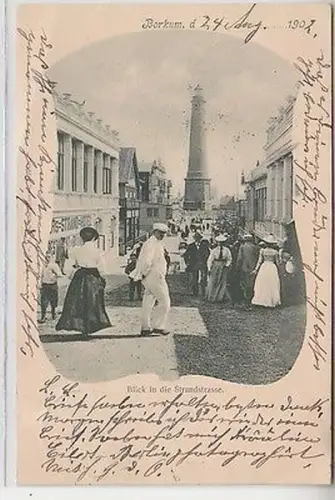 63037 Ak Borkum Blick in die Strandstrasse 1902