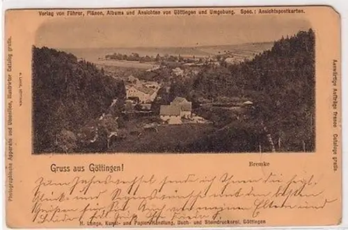 67240 Ak Gruß aus Göttingen Bremke 1901