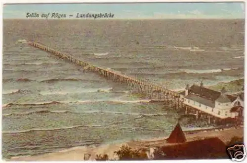 24645 Ak Sellin auf Rügen Landungsbrücke 1928