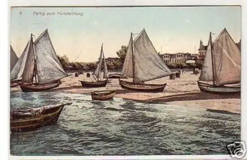 24821 Ak Ahlbeck - Fertig zum Flundernfang 1913