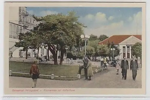 62273 Ak Ostseebad Heringsdorf Promenade mit Kulturhaus um 1950