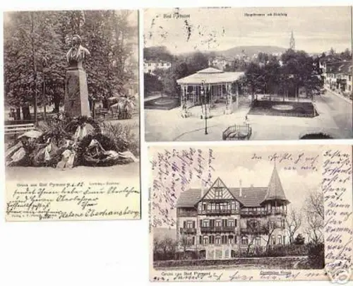 03006/3 Ak Gruss aus Bad Pyrmont Hospiz usw. um 1905