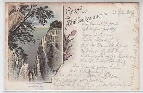 59132 Ak Lithographie Gruß von Stubbenkammer 1897