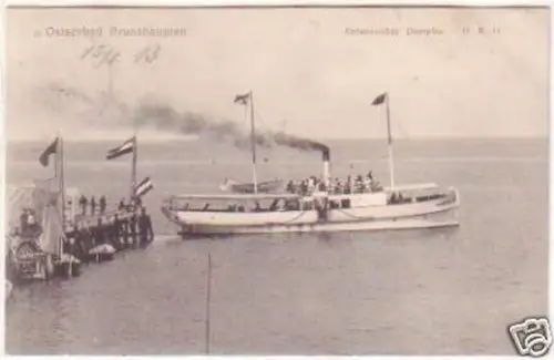 29240 Ak Ostseebad Brunshaupten abfahrender Dampfer1913