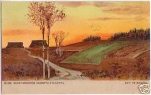 16719 Künstler Ak Worpswede der Heideweg um 1900