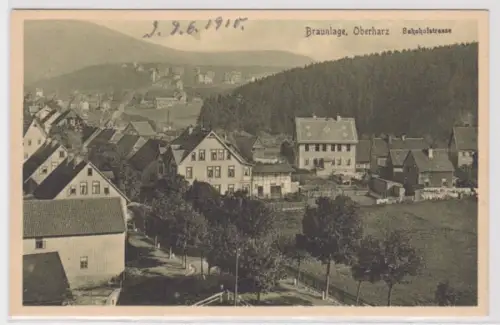 95302 Ak Braunlage im Oberharz - Blick auf die Bahnhofstraße um 1920