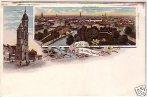 24460 Ak Lithographie Gruss aus Braunschweig um 1900