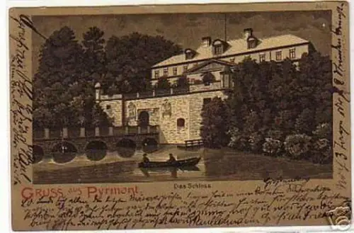 07732 Ak Gruss aus Pyrmont das Schloss um 1910