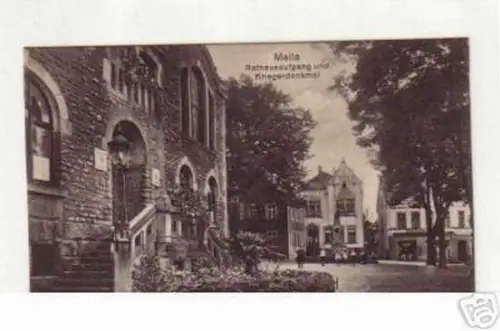 06883 Ak Melle Rathaus und Kriegerdenkmal um 1930