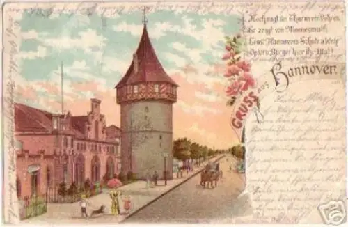 16693 Ak Lithographie Gruss aus Hannover 1902