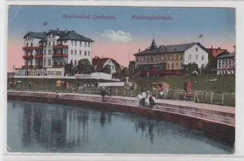 69949 Feldpost Ak Nordseebad Cuxhaven Kinderspielbassin 1917