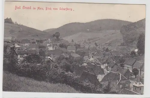 70086 Ak Bad Grund im Harz Blick vom Schurfberg 1910