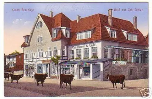 13497 Ak Gruß aus Café Dietze Braunlage um 1910