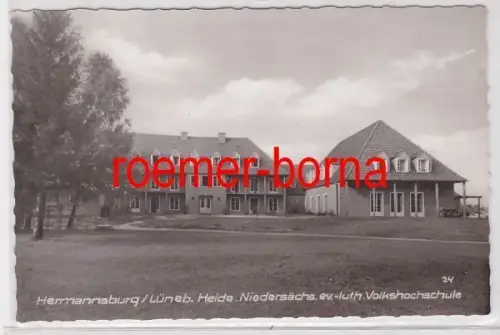 86119 Ak Hermannsburg Lüneb. Heide Niedersächs. ev.-luth. Volkshochschule um1950