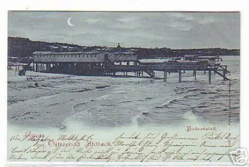 08191 Mondscheinkarte Gruß aus Ostseebad Ahlbeck 1901