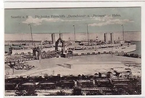 61503 Ak Sassnitz die beiden Fährschiffe "Deutschland" und "Preußen" im Hafen