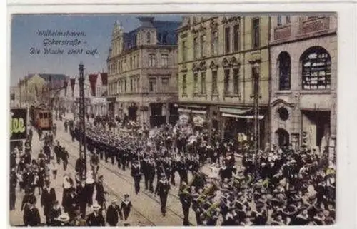 24414 Ak Wilhelmshaven Gökerstraße Die Wache zieht auf 1921