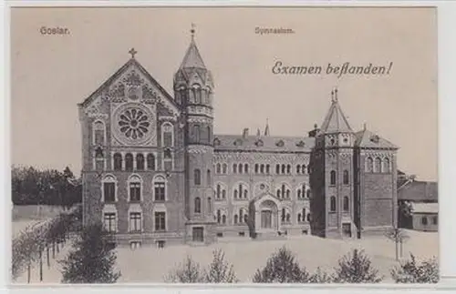 56249 Ak Goslar Gymnasium "Examen bestanden!" um 1910