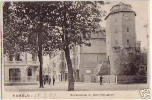 13607 Ak Hameln Emmernstraße mit Festungsturm 1907