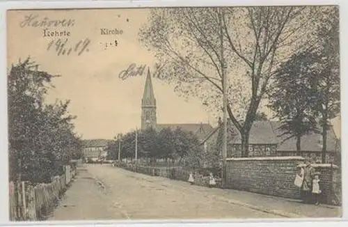 52530 Ak Lehrte Bahnhofstrasse mit Kirche 1912