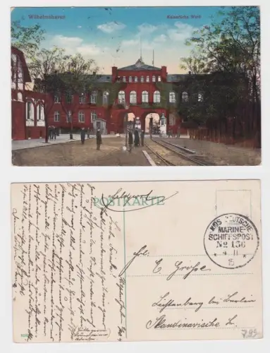 92230 Marineschiffspost Ak Wilhelmshaven kaiserliche Werft 1915