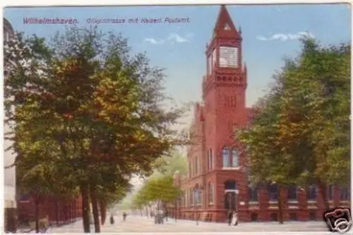 25389 Ak Wilhelmshaven Gökerstraße mit Postamt 1917