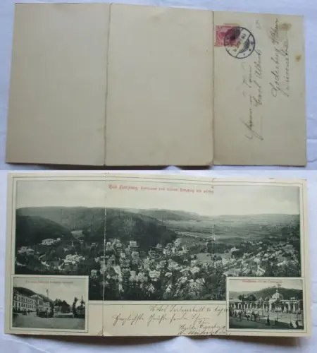 35136/3fach Klapp Ak Bad Harzburg Panorama vom kleinen Burgberg 1902