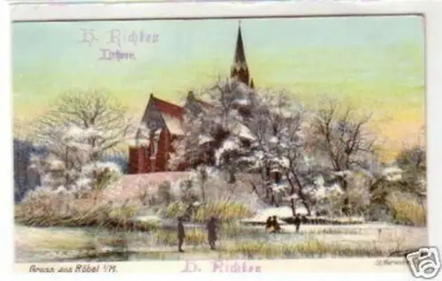 30203 Ak Gruß aus Röbel in M. St. Marienkirche um 1900