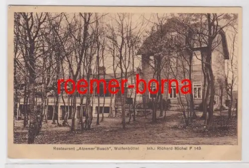 86375 Ak Wolfenbüttel Restaurant 'Atzemer Busch' um 1920