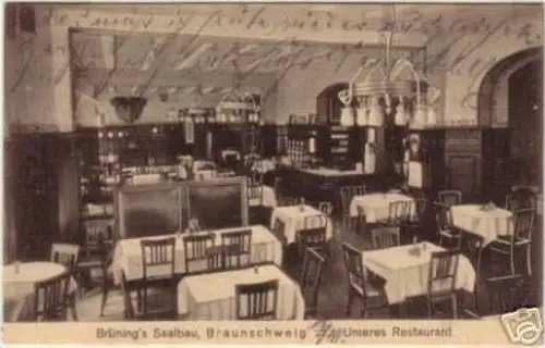 09108 Ak Braunschweig Brüning`s Saalbau Restaurant 1912