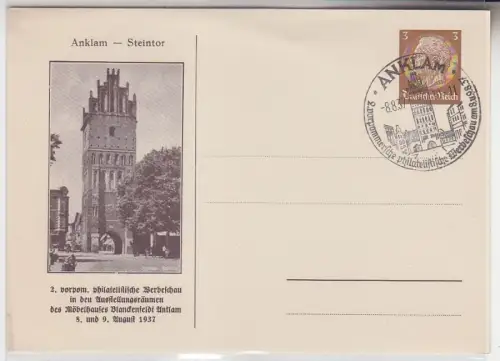 65669 Ganzsachen Ak Anklam Steintor 1937