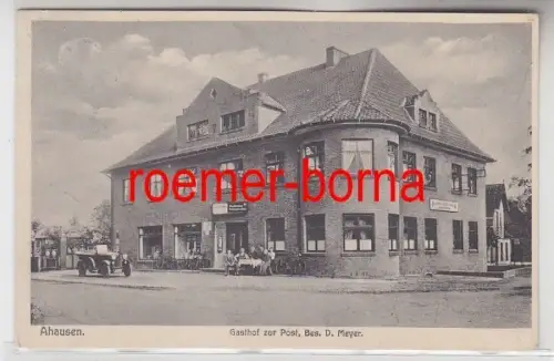 07088 Ak Ahausen Gasthauf zur Post Besitzer D. Meyer 1931