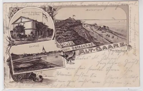 88234 Ak Lithographie Gruß vom Ostseebad Alt-Gaarz Mecklenburg 1903