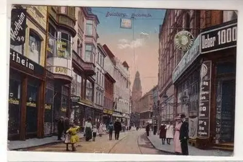57060 Ak Duisburg Beckstrasse mit Geschäften um 1910