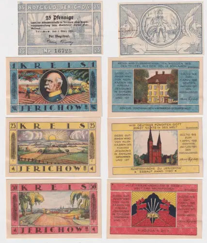 4 Banknoten Notgeld Jerichow 1920 und 1921 (150321)