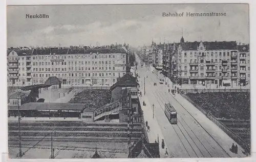 06355 Ak Neukölln Bahnhof Hermannstrasse um 1930