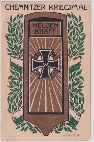56328 Ak Chemnitzer Kriegsmal "Heldenkraft" 1915