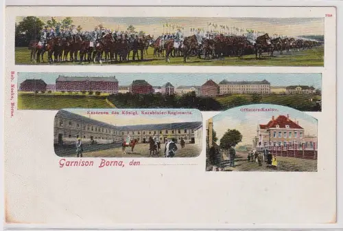 908443 Mehrbild Ak Borna Kaserne des Karabinier Regiment um 1910