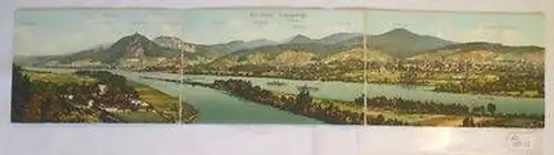 05433 3 Fach Klapp Ak der Rhein und das Siebengebirge um 1910