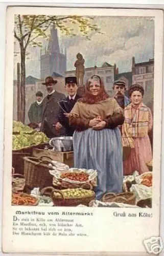 08694 Ak Gruß aus Köln "Marktfrau vom Altermarkt"um1900