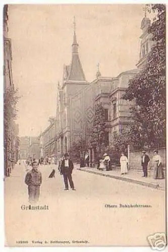 07879 Ak Grünstadt Obere Bahnhofstrasse um 1910