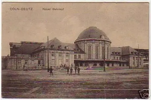 08217 Ak Cöln Deutz neuer Bahnhof 1918