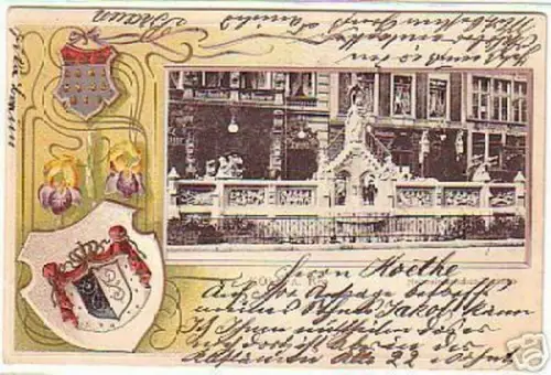 10790 Ak Lithographie Köln Heinzelmänchen Brunnen 1901