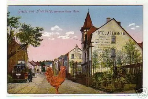 12745 Ak Gruß aus Arensberg genannt Roter Hahn 1929