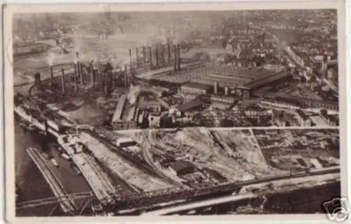 13103 Ak Duisburg Stahlwerke Luftaufnahme 1929